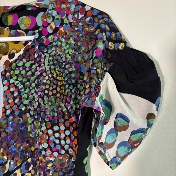 Anthropologie Silk Colorful Abstract Pattern t-shirt Dress size XS - Picture 7 of 11